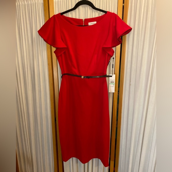 ❤️Lady in Red❤️Calvin Klein RED dress Valentines/date night/special occasion NEW - Picture 2 of 7